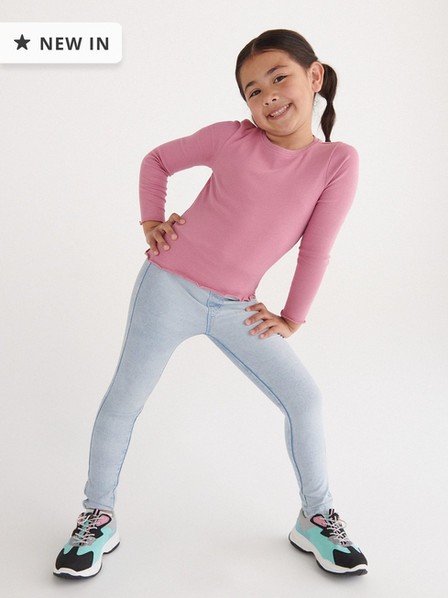 Reserved - Blue Leggings With An Elasticated Waist For Girls